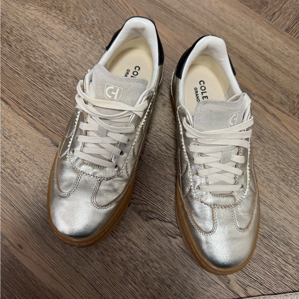 Cole Haan Gold Grandpro Sneakers - Picture 2 of 10